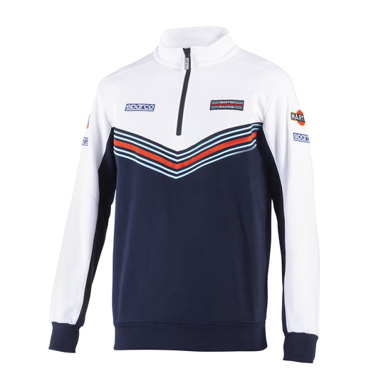 Felpa Mezza Zip Sparco Martini Racing - Blu / Bianco