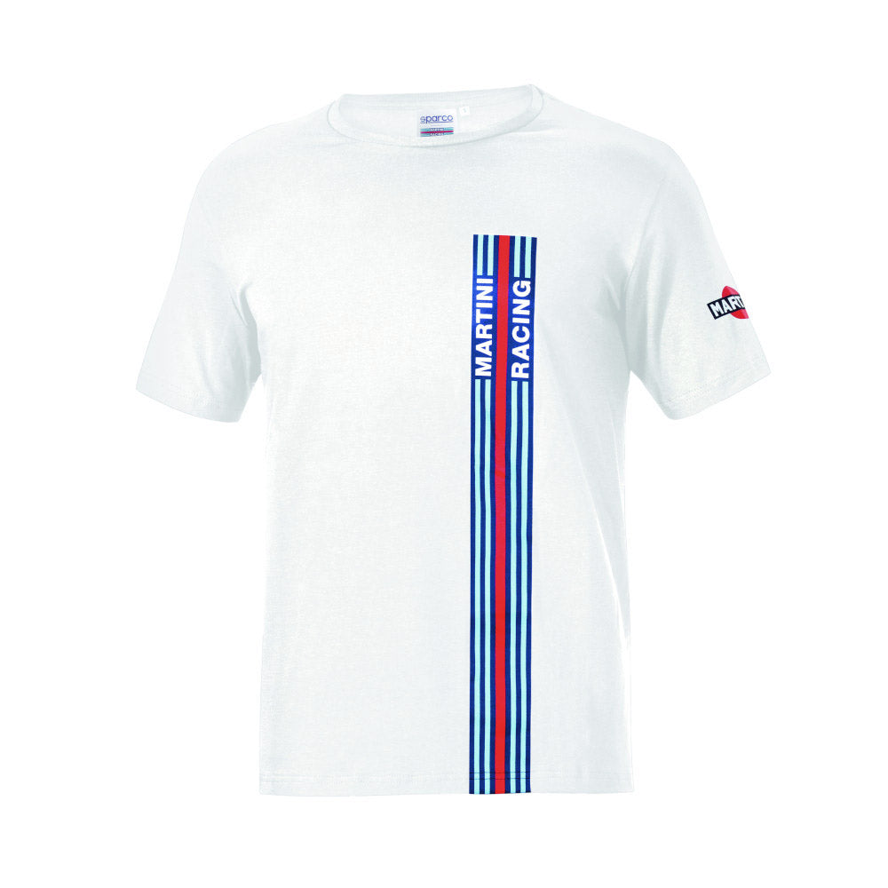 T-Shirt a Righe Sparco Martini Racing - Bianco