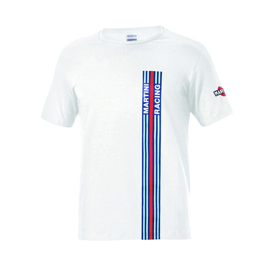 T-Shirt a Righe Sparco Martini Racing - Bianco