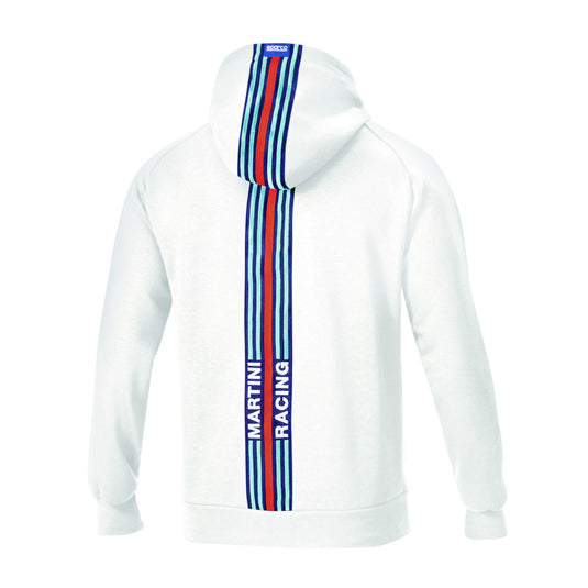 Felpa con Cappuccio a Righe Sparco Martini Racing - Bianco
