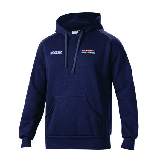 Felpa con Cappuccio a Righe Sparco Martini Racing - Blu