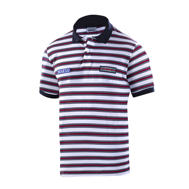 Carica immagine in Galleria Viewer, Polo a Righe Sparco Martini Racing Replica - Bianco
