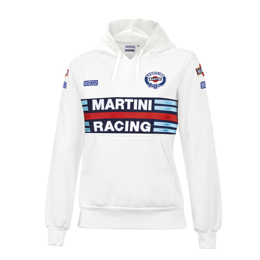 Felpa con Cappuccio Donna Sparco Martini Racing Replica - Bianco