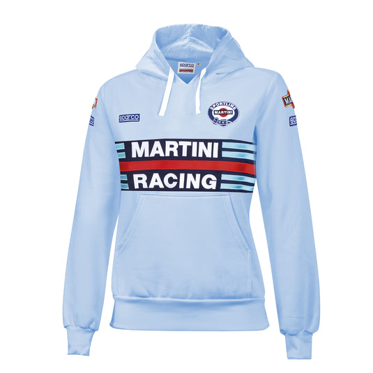 Felpa con Cappuccio Donna Sparco Martini Racing Replica - Azzurro