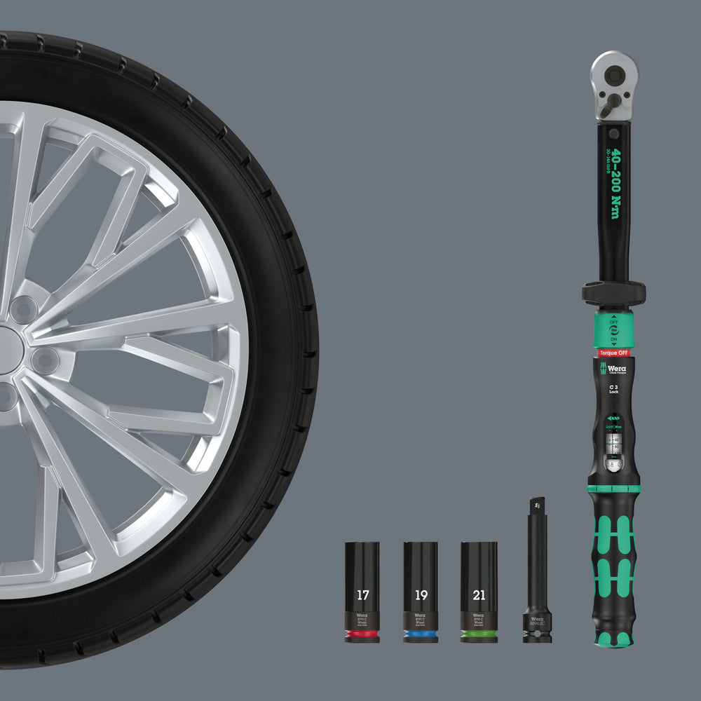 Astuccio Wera Click-Torque Lock C 3 Set 1 - Set di Utensili per Cambio Ruota
