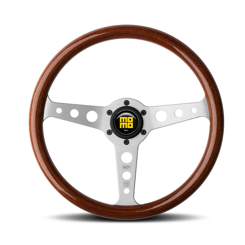 Carica immagine in Galleria Viewer, Volante Momo Indy Heritage a Calice (37 mm), Legno, Razze in Alluminio - 35 cm
