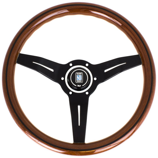 Volante Nardi Deep Corn, Legno, Razze Nere, a Calice 50 mm, Ø33 cm