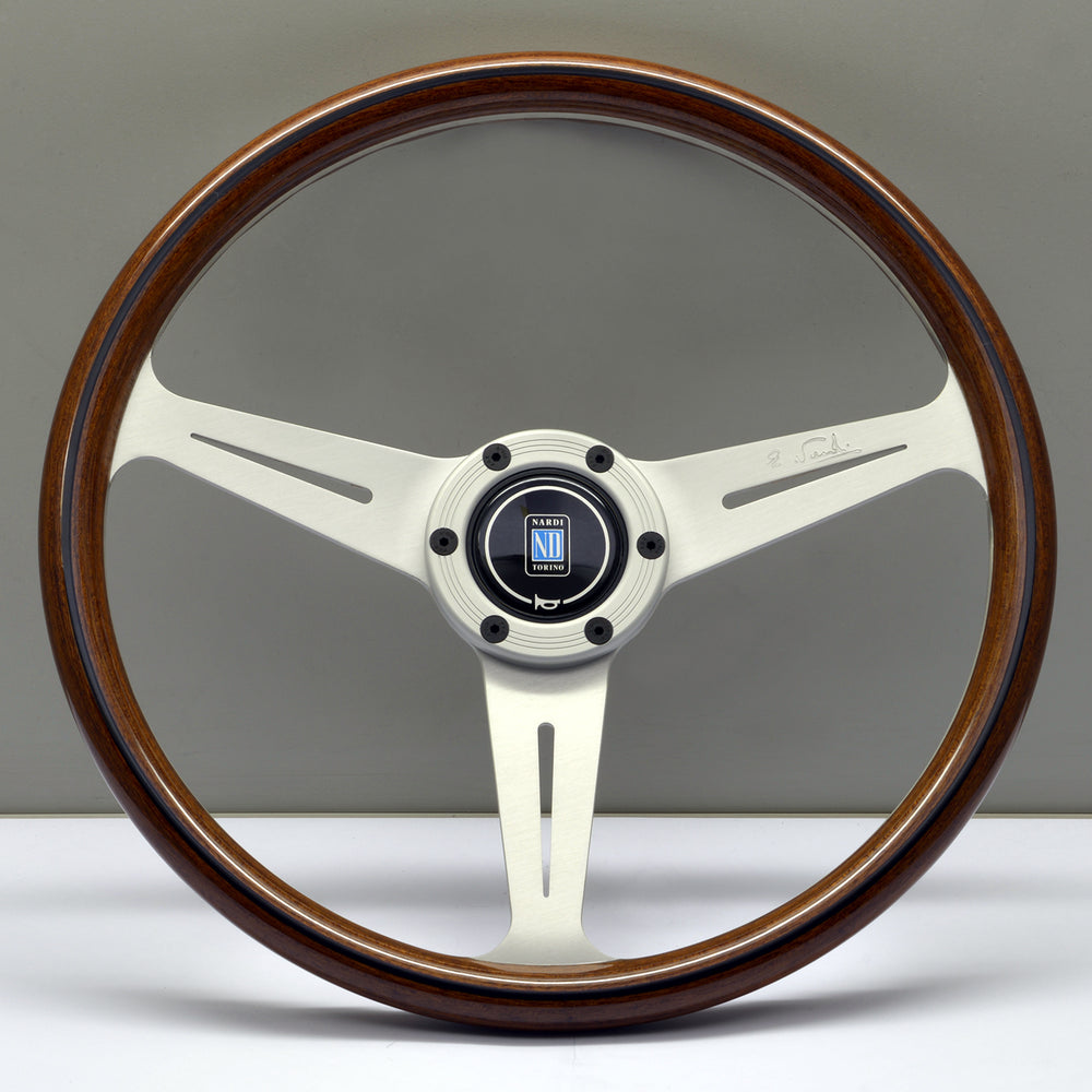 Volante Nardi Classic ND36, Legno, Razze in Alluminio, a Calice 40 mm (Viti a Vista)