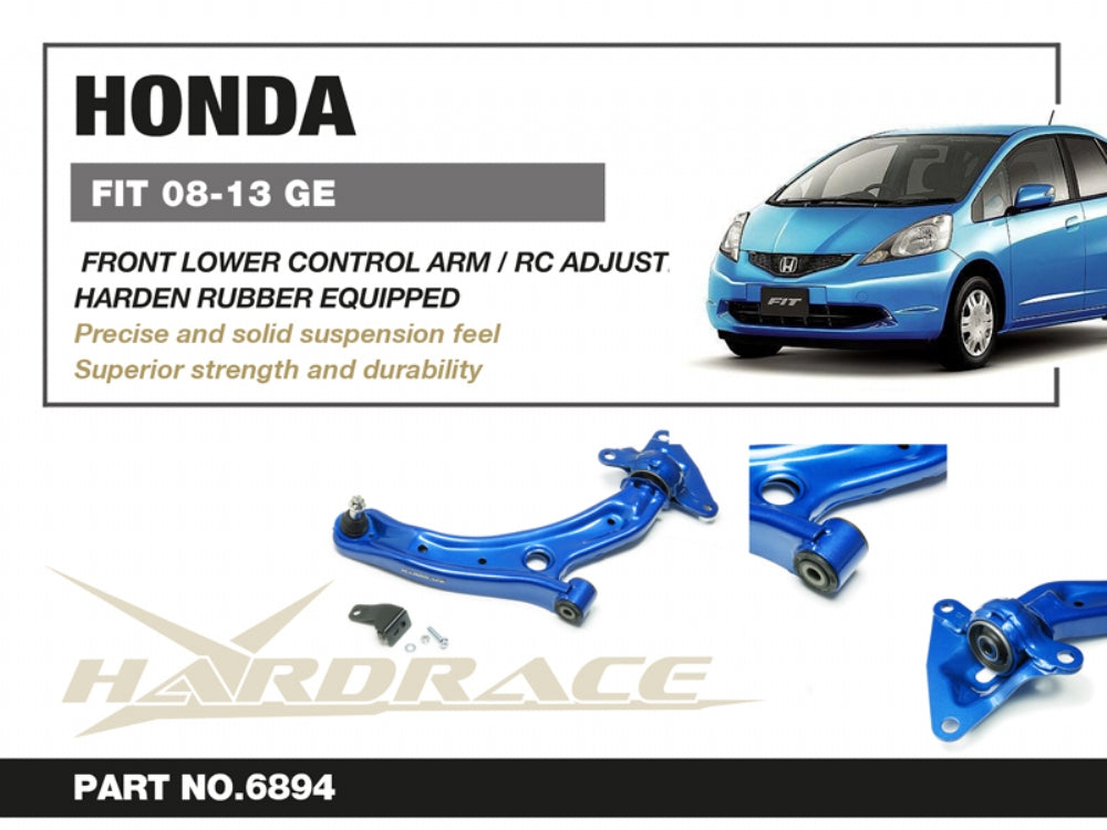 Bracci Oscillanti Inferiori Anteriori Hardrace con Correzione del Centro di Rollio per Honda Jazz (07-14)