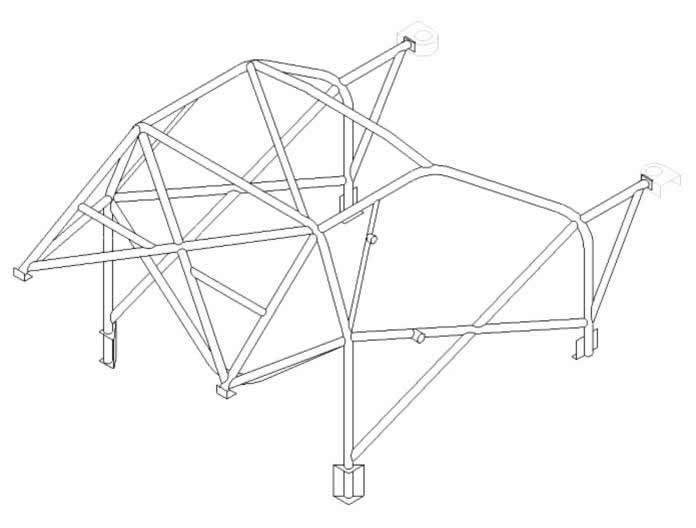 Carica immagine in Galleria Viewer, Roll Bar Multipunto Custom Cages da Saldare per Mitsubishi Lancer Evo 3 (III) - FIA
