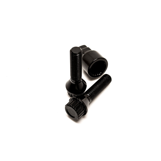 Bulloni Ruota Lunghi Neri M12x1.5 (Confezione da 20 + Bussola)