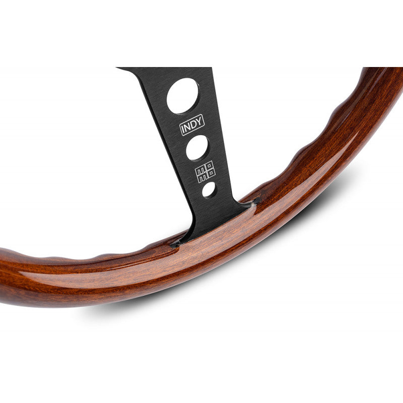 Volante Momo Indy Heritage a Calice (37 mm), Legno, Razze Nere - 35 cm
