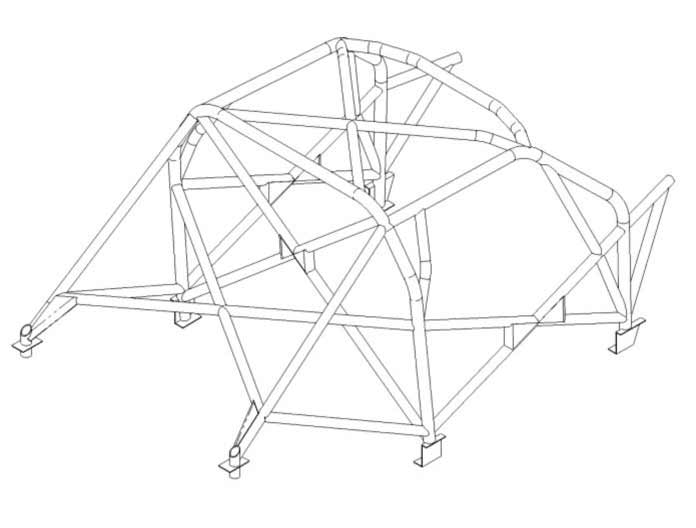 Carica immagine in Galleria Viewer, Roll Bar Multipunto Custom Cages da Saldare per Peugeot 207 - FIA
