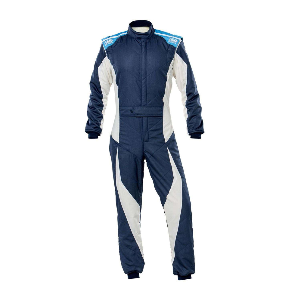 Tuta OMP Tecnica EVO Blu Marine / Grigio / Ciano (FIA 8856-2018)