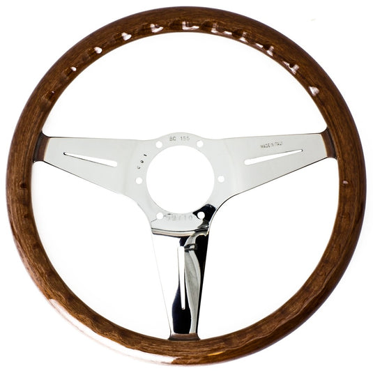 Volante Nardi Deep Corn, Legno, Razze Cromate, a Calice 75 mm, Ø35 cm