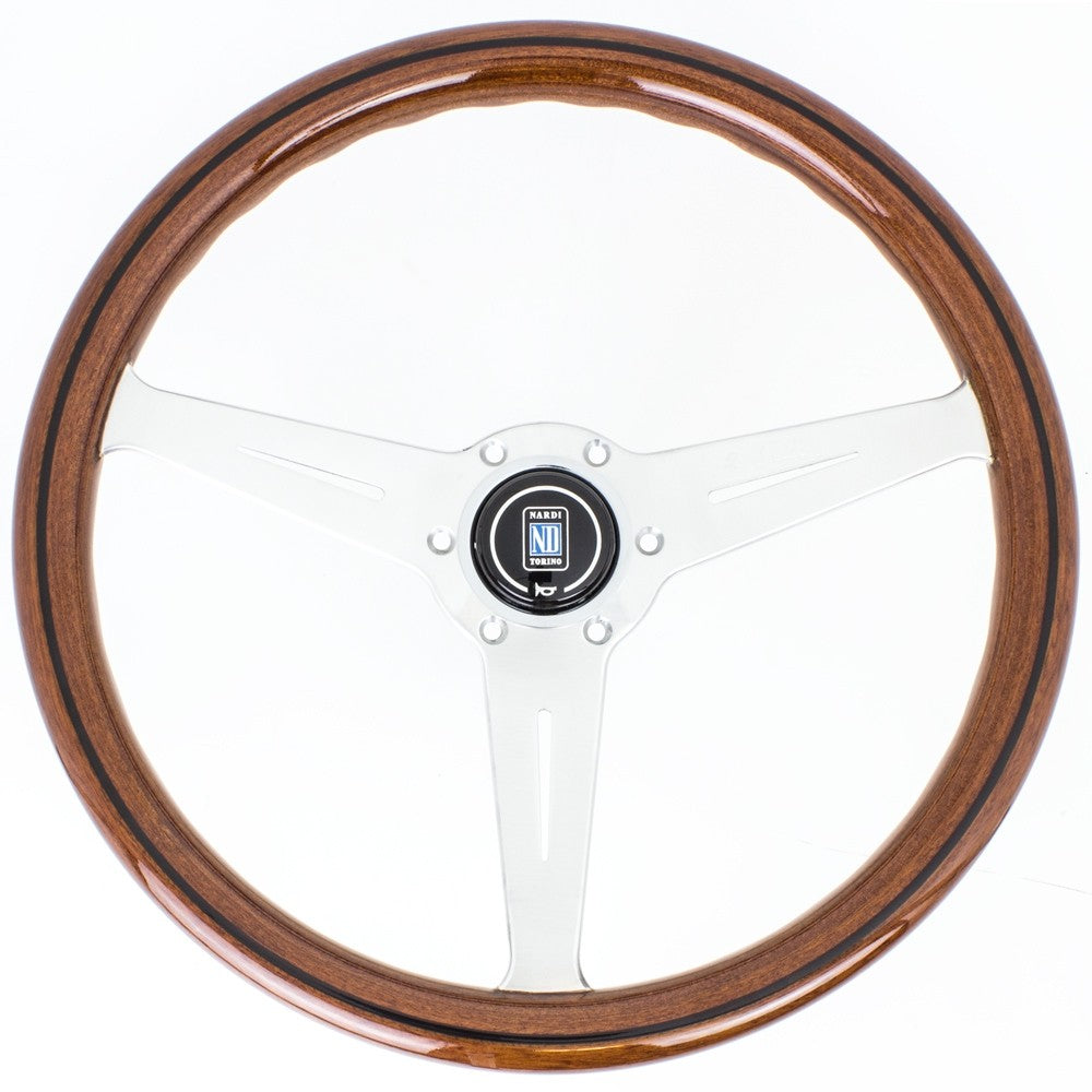Volante Nardi Classic ND36, Legno con Filetto Nero, Razze Cromate, a Calice 40 mm