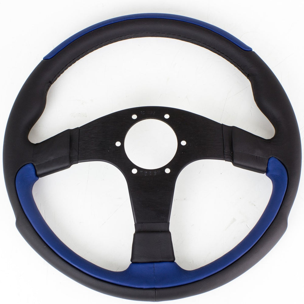 Volante Nardi Leader, Pelle Blu, Razze Nere, Ø35 cm