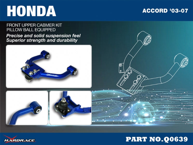 Carica immagine in Galleria Viewer, Bracci Oscillanti Superiori Anteriori Regolabili (Camber Kit) Hardrace per Honda Accord CL (02-08)
