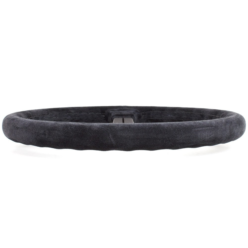 Volante Nardi Classic ND36, Scamosciato Nero, Razze Nere, Cuciture Nere, a Calice 40 mm