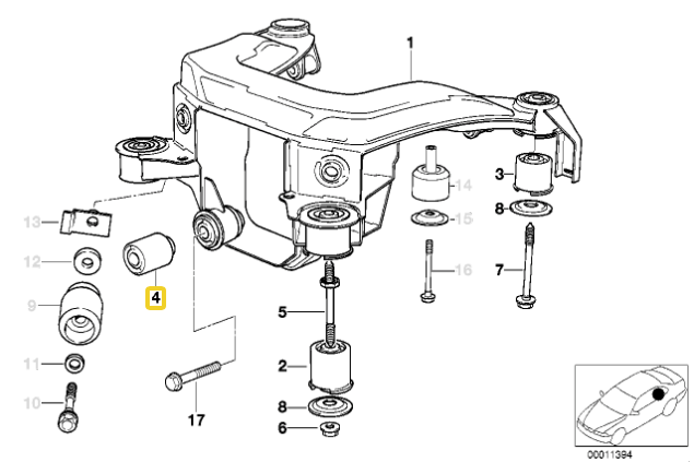 Silent Block Rigidi Differenziale Posteriore IRP per BMW Serie 3 E36