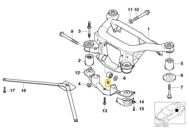 Silent Block Rigidi Differenziale Posteriore IRP per BMW E46