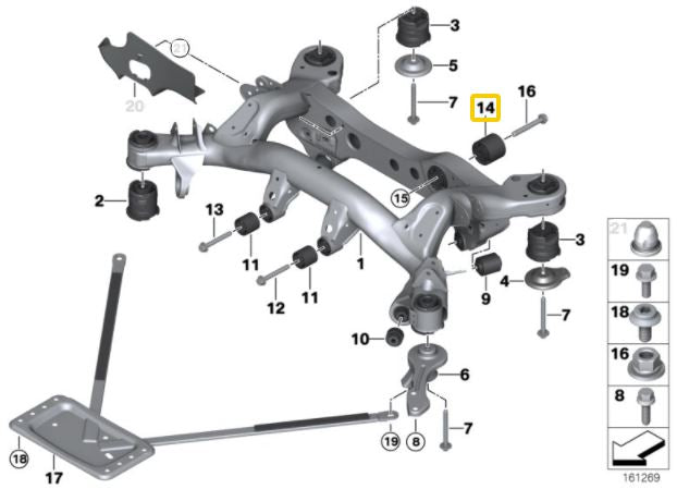 Carica immagine in Galleria Viewer, Silent Block Rigidi Differenziale Posteriore IRP per BMW Serie 1 E8X
