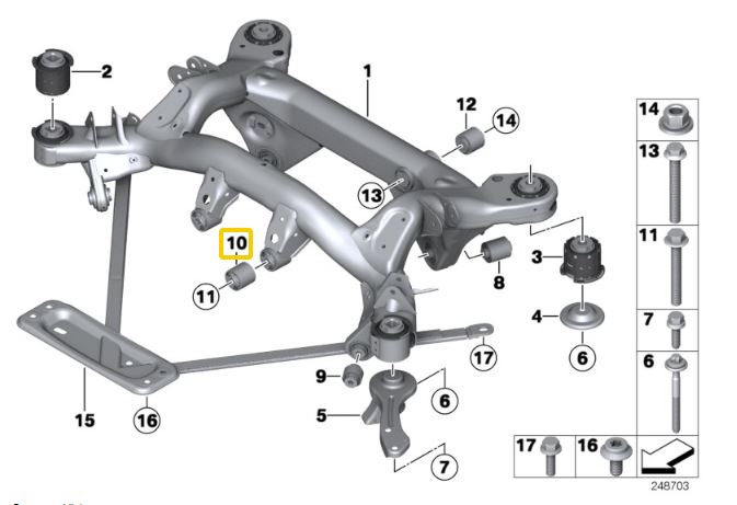 Carica immagine in Galleria Viewer, Silent Block Rigidi Differenziale Posteriore IRP per BMW Serie 3 E9X
