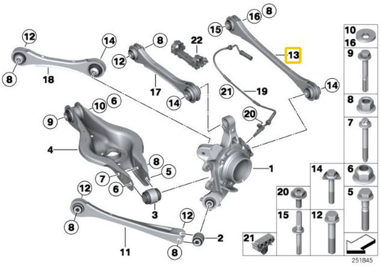 Tiranti Convergenza Posteriore Regolabili IRP per BMW Serie 4 F3X
