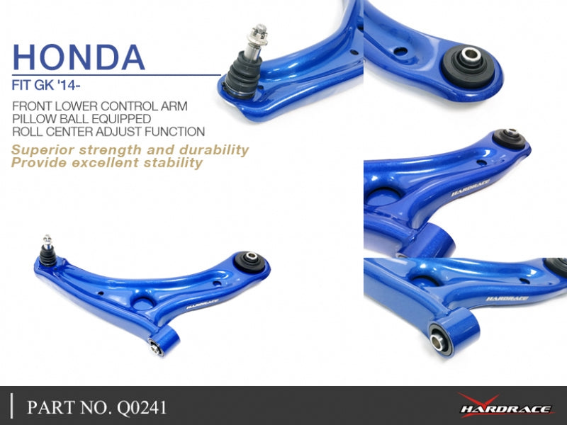 Carica immagine in Galleria Viewer, Bracci Oscillanti Inferiori Anteriori su Uniball Hardrace con Correzione del Centro di Rollio per Honda Jazz (13-20)
