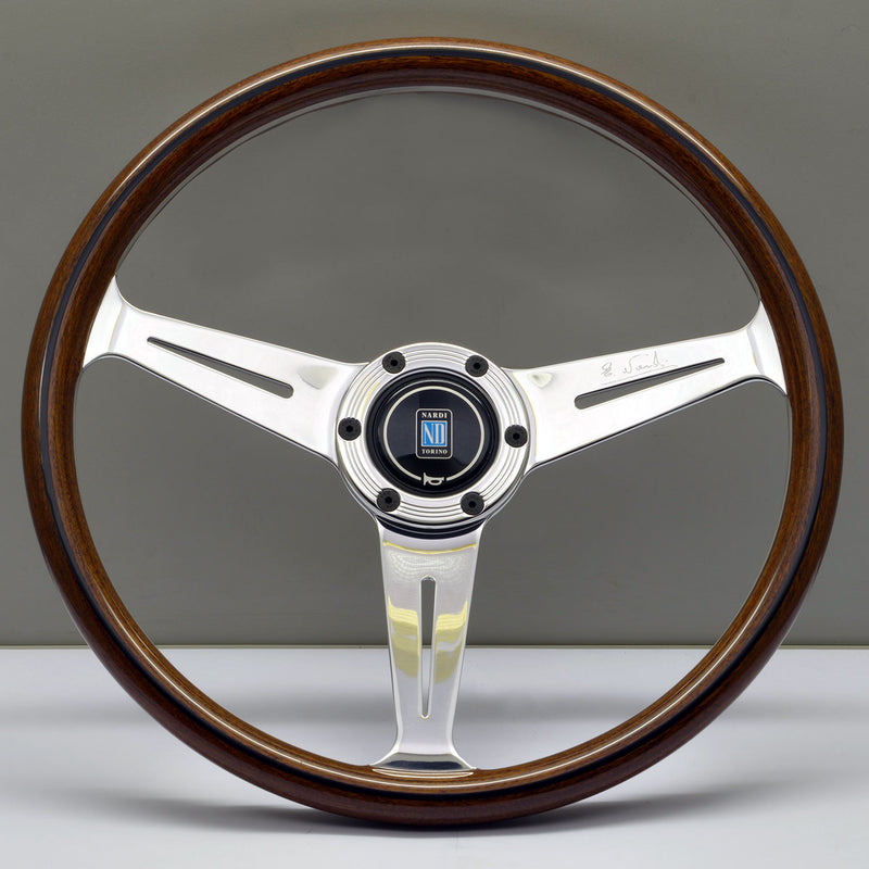 Carica immagine in Galleria Viewer, Volante Nardi Classic ND36, Legno, Razze Cromate, a Calice 40 mm (Mozzo Grande)
