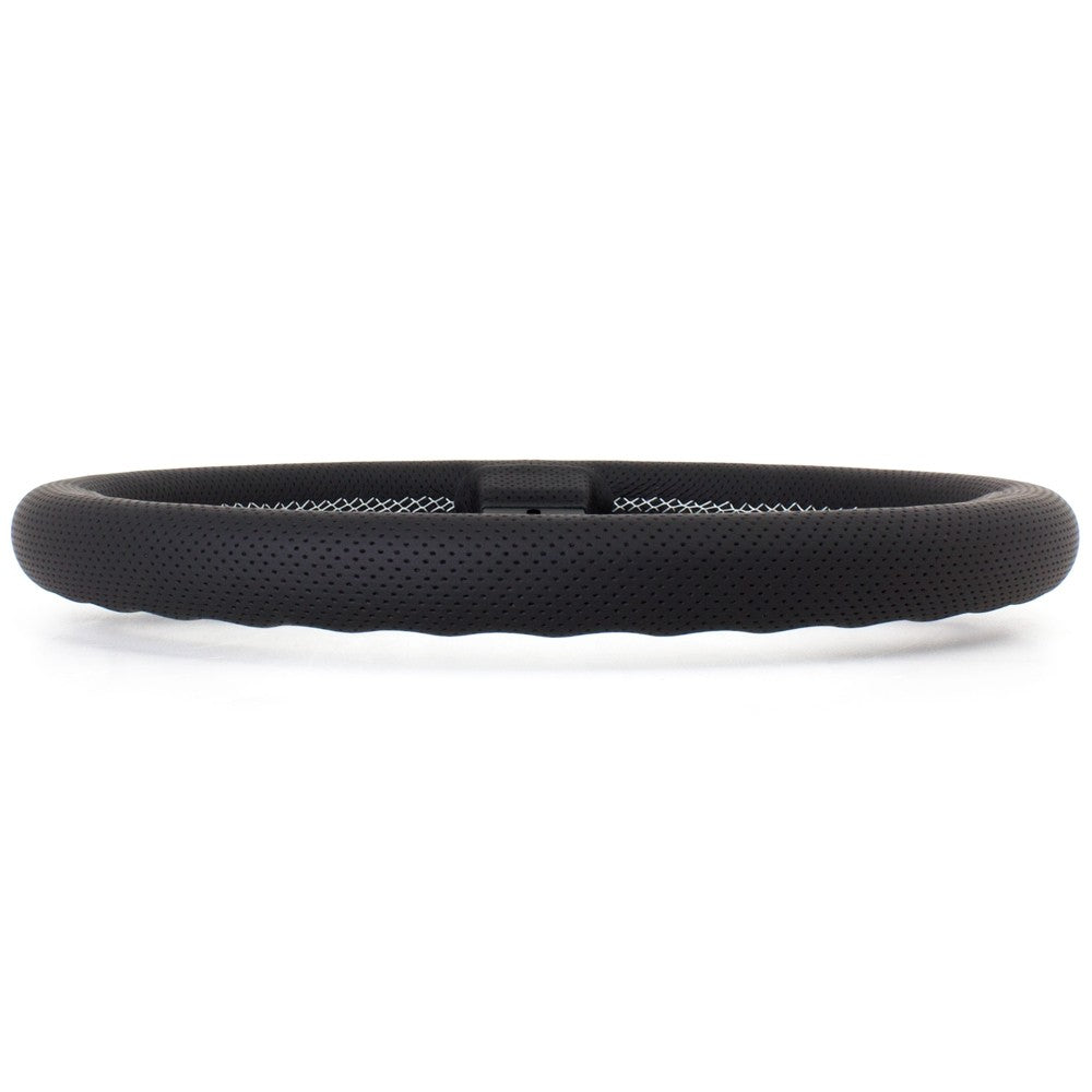 Volante Nardi Competition, Pelle Nera Forata, Razze Nere, Cuciture Grigie, a Calice 40 mm, Ø33 cm
