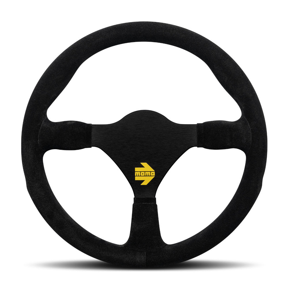 Volante Momo Mod. 26, Scamosciato Nero, Razze Nere - 29 cm