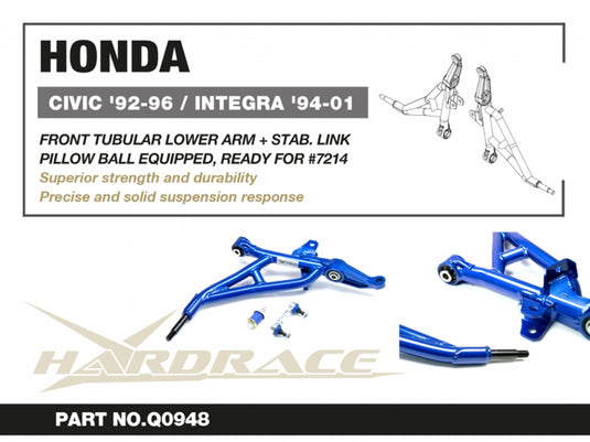 Bracci Oscillanti Inferiori Anteriori Tubolari su Uniball Hardrace per Honda Integra DC (94-01)