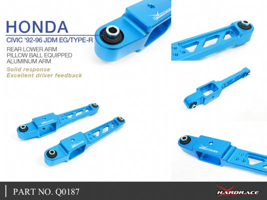 Bracci Inferiori Posteriori Hardrace in Alluminio per Honda CRX ED / EE