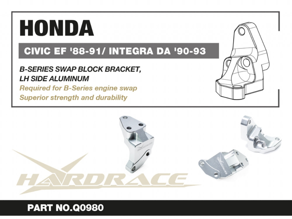 Supporto Sinistro Hardrace per Swap Serie B in Honda Civic EC / ED / EE