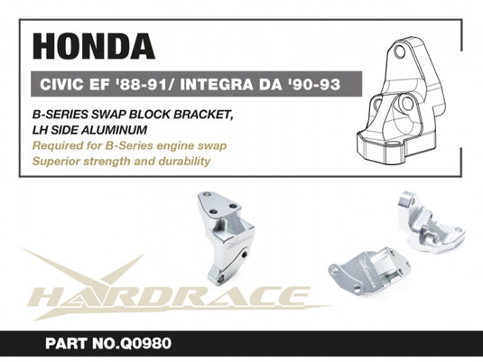 Supporto Sinistro Hardrace per Swap Serie B in Honda Civic EC / ED / EE