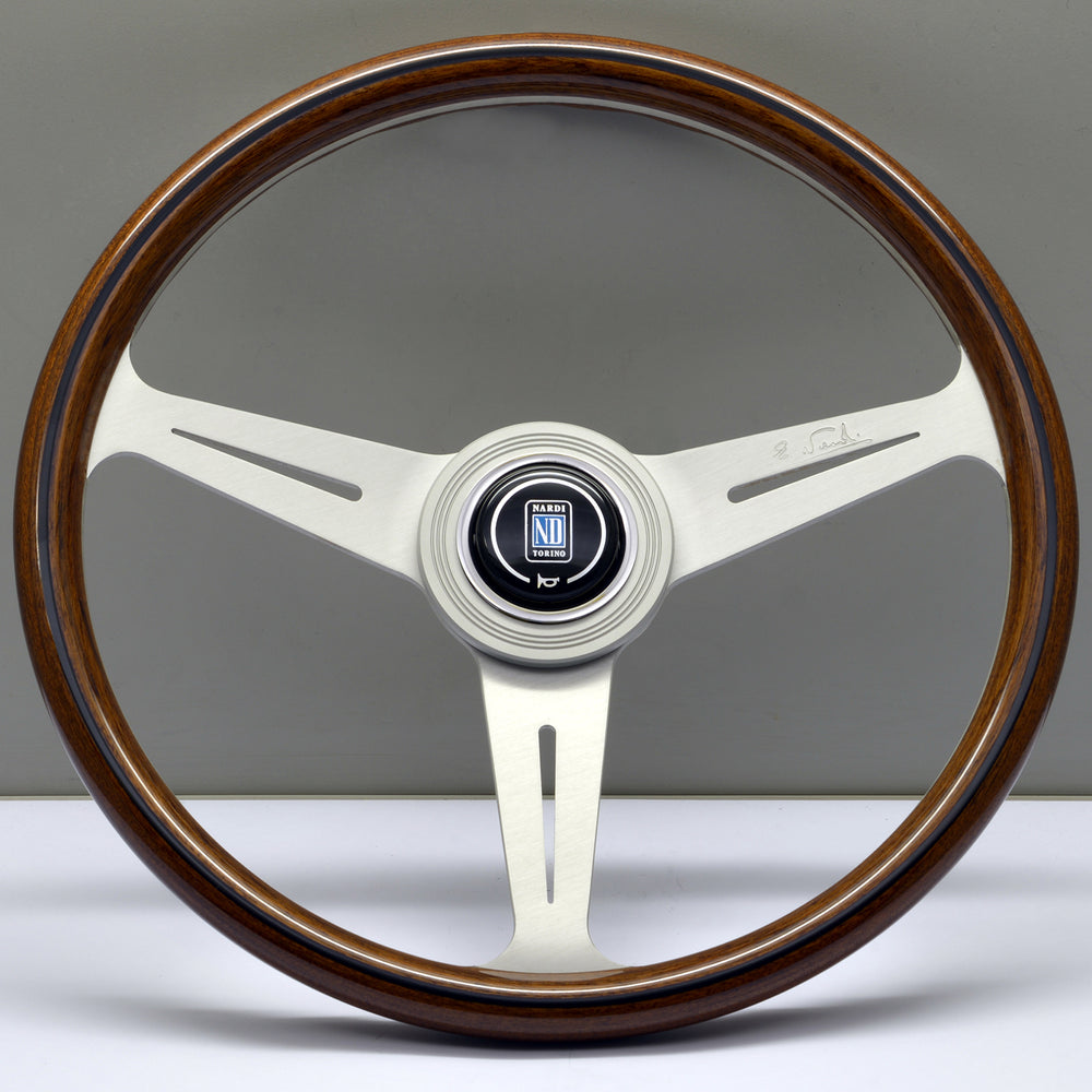 Volante Nardi Classic ND36, Legno, Razze in Alluminio, a Calice 40 mm (Mozzo Grande)