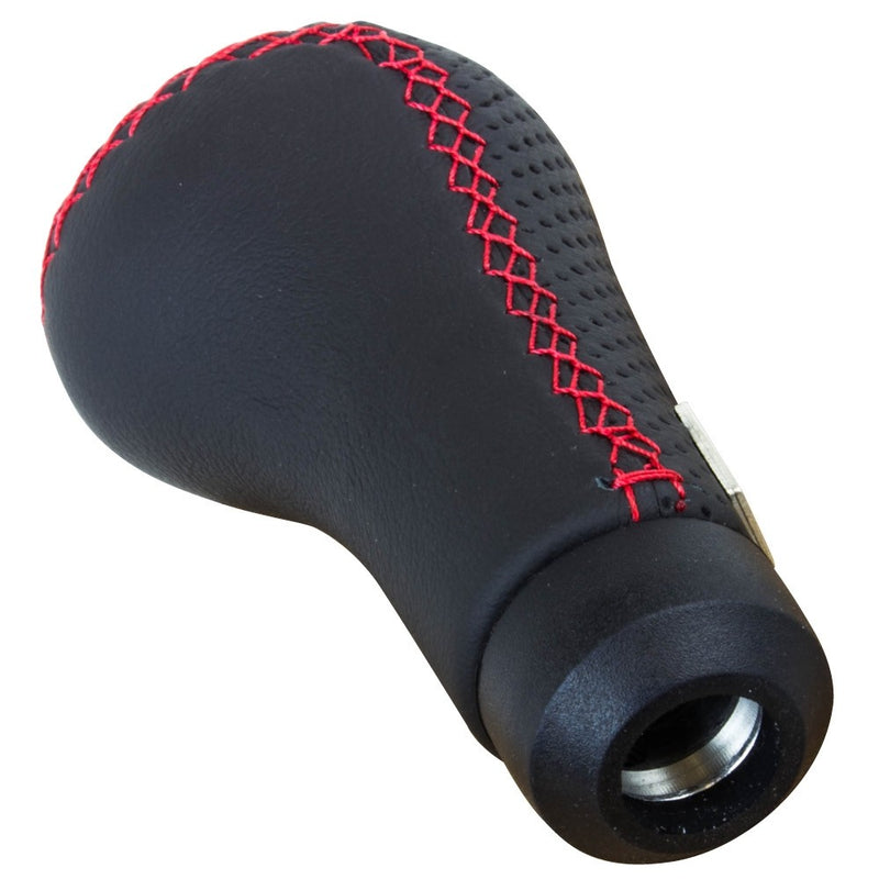 Carica immagine in Galleria Viewer, Pomello Nardi Prestige in Pelle Nera Perforata, Cuciture Rosse
