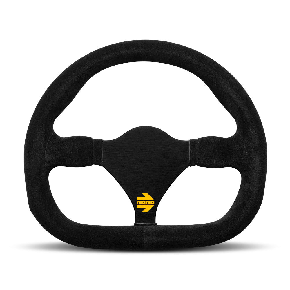 Volante Momo Mod. 27, Scamosciato Nero, Razze Nere - 29 cm