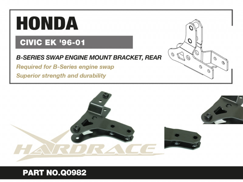 Carica immagine in Galleria Viewer, Supporto Posteriore Hardrace per Swap Serie B in Honda Civic EK / EJ / EM
