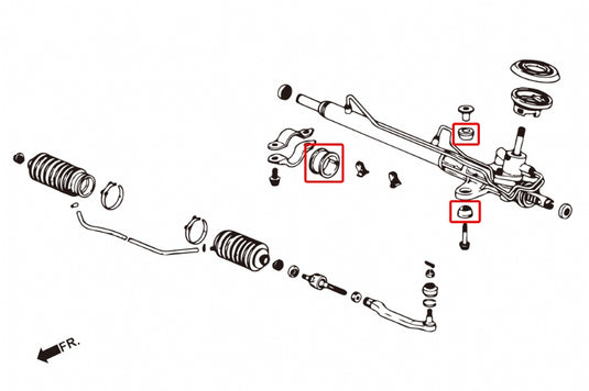 Kit Silent Block Cremagliera Hardrace per Honda Civic EK / EJ / EM