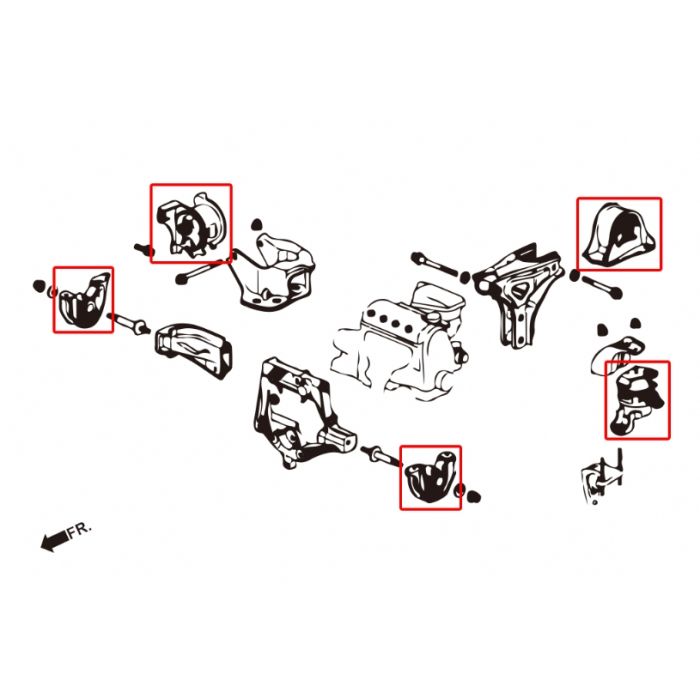 Kit Supporti Motore Rinforzati Hardrace per Honda Civic EK / EJ / EM