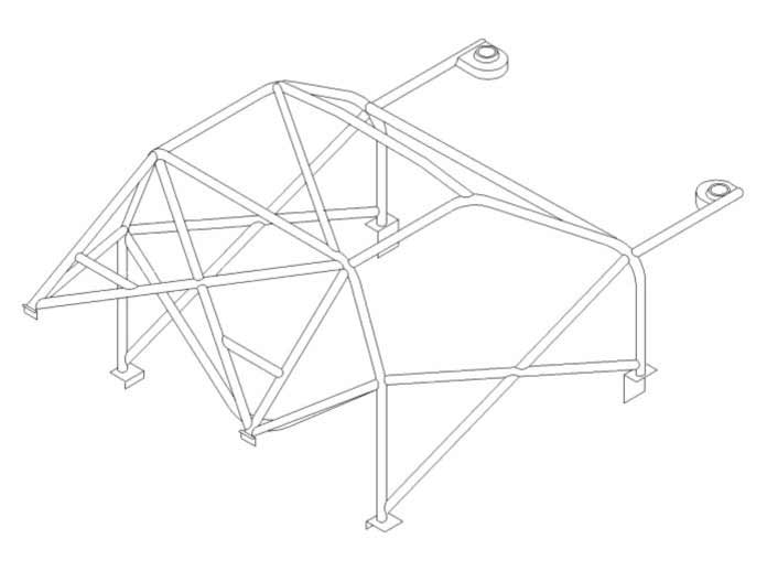 Carica immagine in Galleria Viewer, Roll Bar Multipunto Custom Cages da Saldare per Honda Civic EG6 - FIA (T45)
