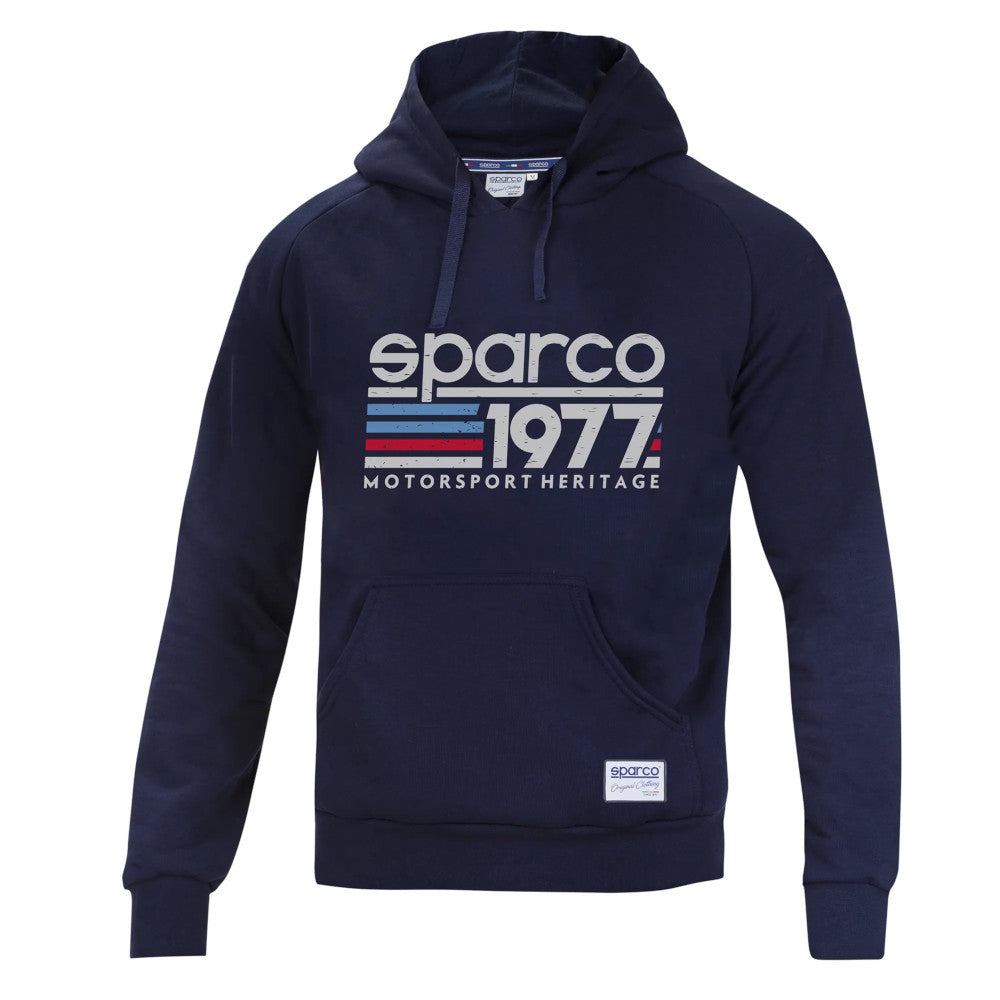 Felpa con Cappuccio Sparco 1977 - Blu Marine