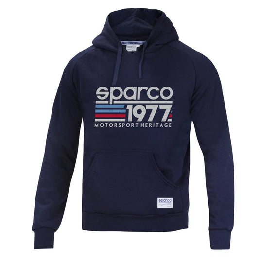 Felpa con Cappuccio Sparco 1977 - Blu Marine