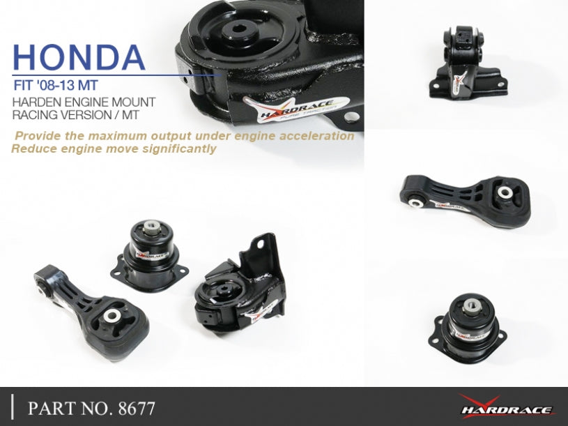 Kit Supporti Motore Rinforzati Hardrace per Honda Jazz (07-14) Cambio Manuale