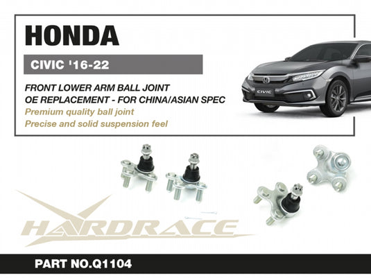 Snodi Sospensione Inferiori Anteriori Hardrace per Honda Civic FC / FK (16-21)