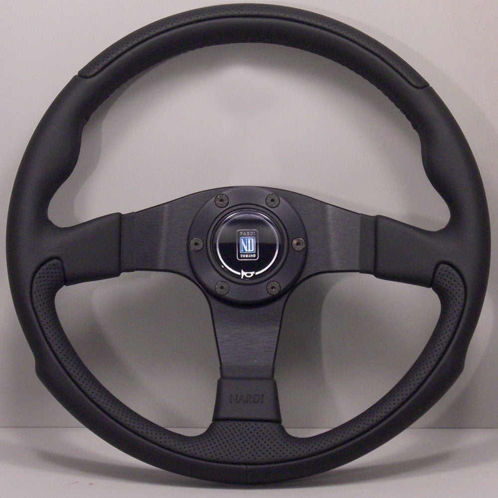 Volante Nardi Leader, Pelle Nera, Razze Nere, Ø35 cm