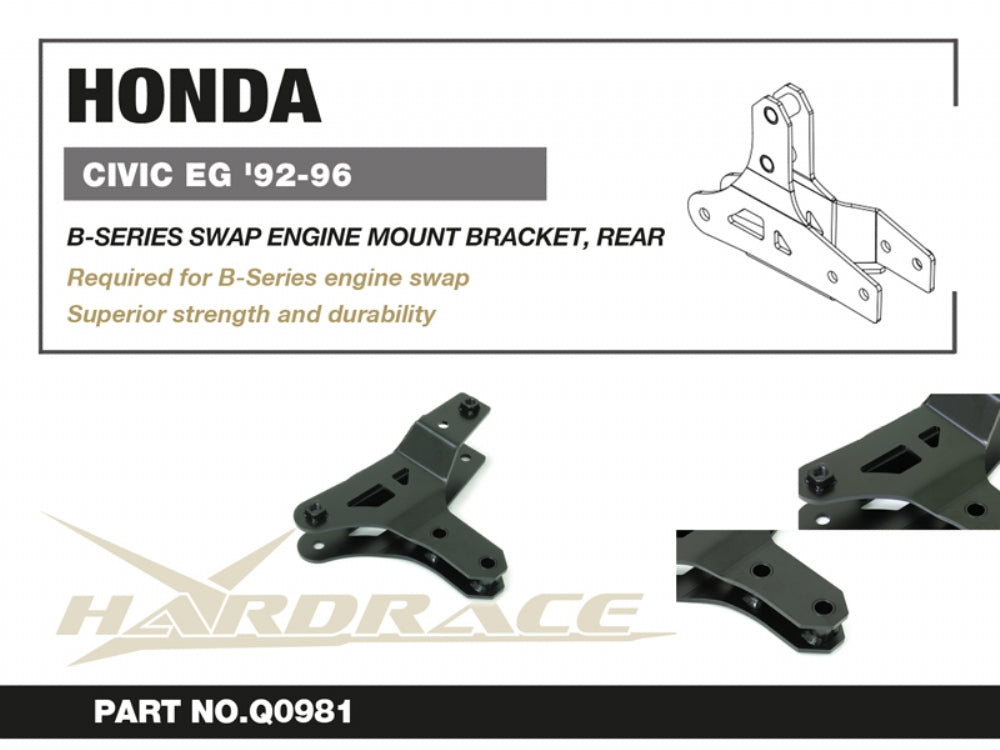Supporto Posteriore Hardrace per Swap Serie B in Honda Civic EG / EH / EJ