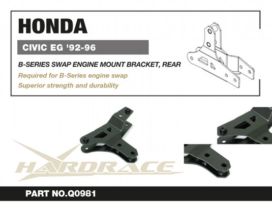 Supporto Posteriore Hardrace per Swap Serie B in Honda Civic EG / EH / EJ